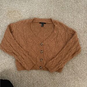 Forever 21 Tan Cable Knit Cardigan